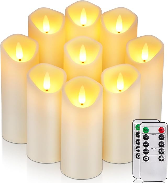 Homemory Flameless Candles, LED Battery Operated with Remote Timers, Electric Fake, Made of Frost... | Amazon (US)