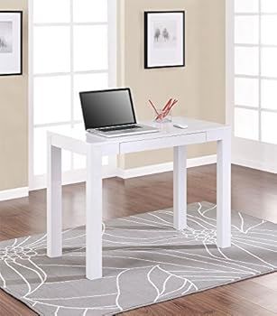 Ameriwood Home Parsons Desk with Drawer, White | Amazon (US)