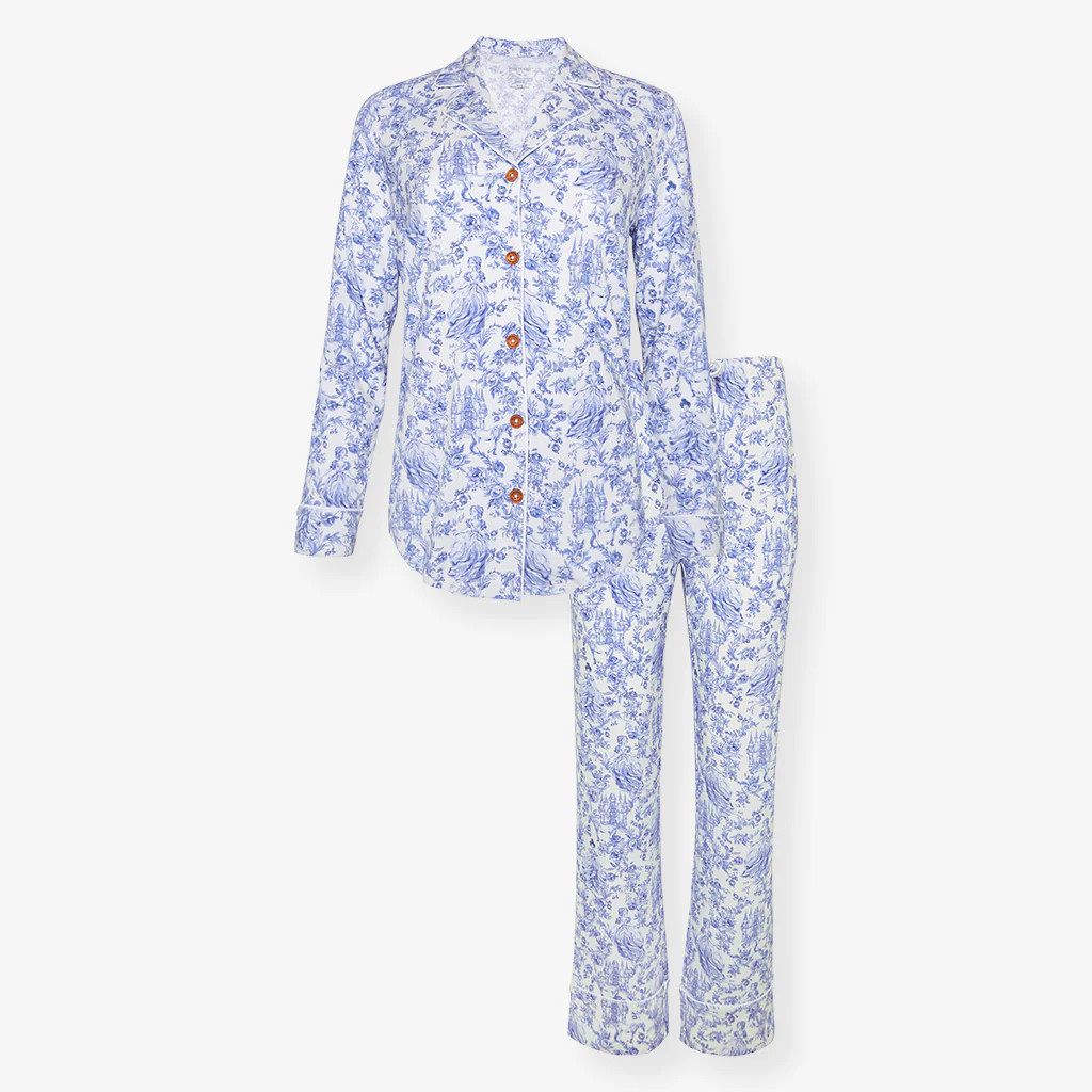 Princess Damask White Luxe Womens Pajamas | Briar | Posh Peanut