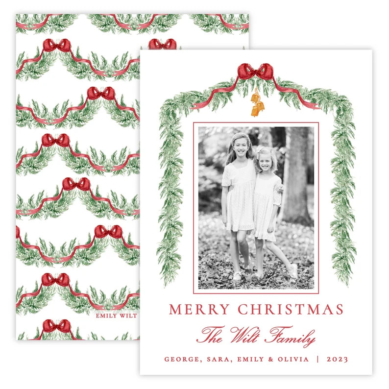 Printable Christmas Photo Card Holiday Photo Card Watercolor - Etsy | Etsy (US)