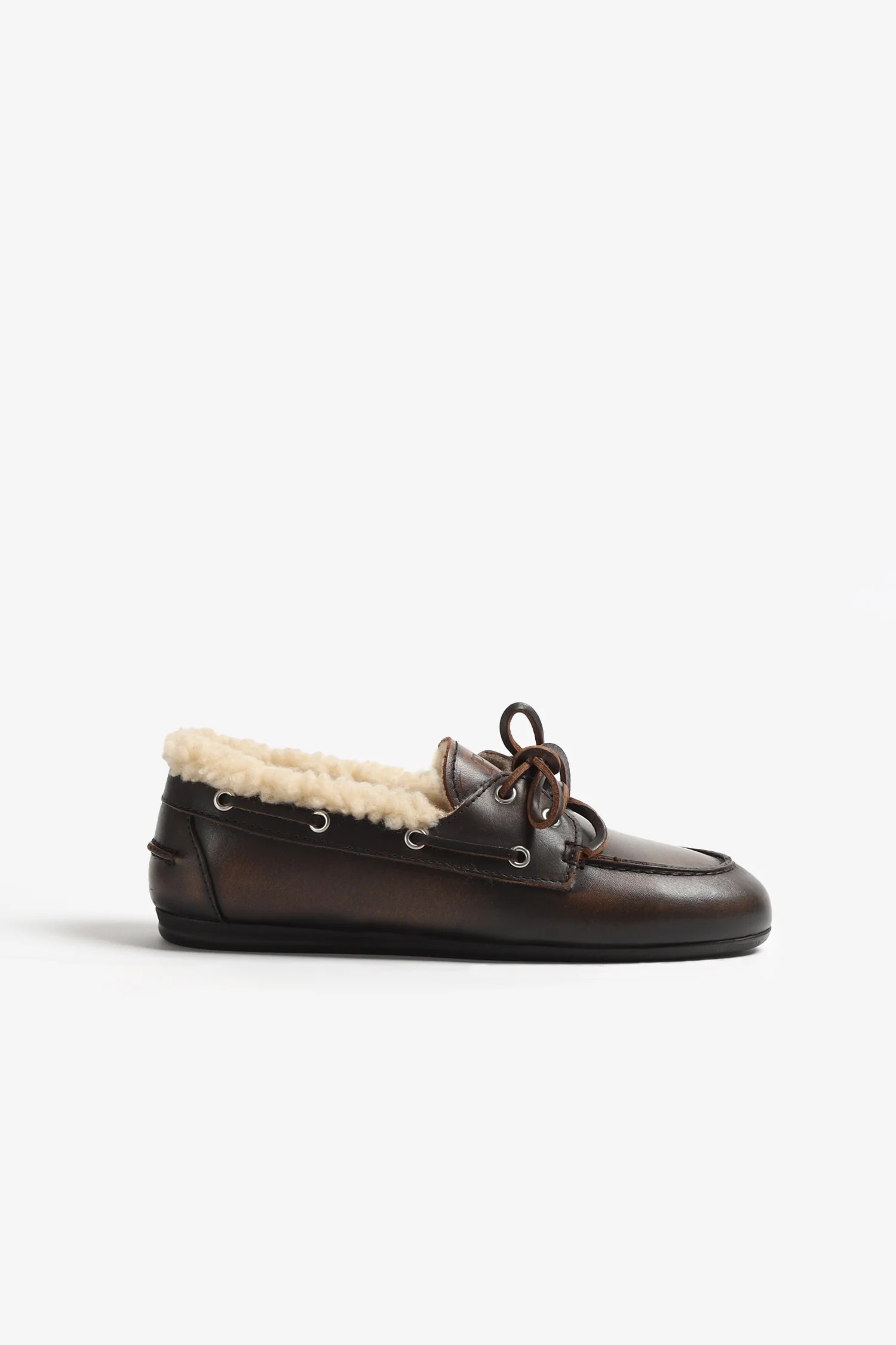 Loafer Boat Fur in Coffee | ANITA HASS