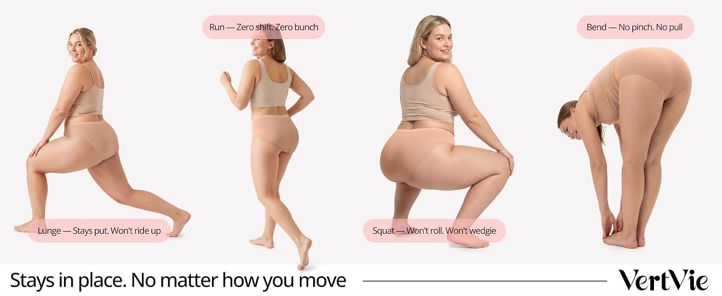 Vertvie Seamless Underwear for Women No Show Hipster Panties | Invisible, Lightweight, Bikini Bri... | Amazon (US)