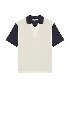 Palmes Textured Zip Polo in Dark Blue from Revolve.com | Revolve Clothing (Global)