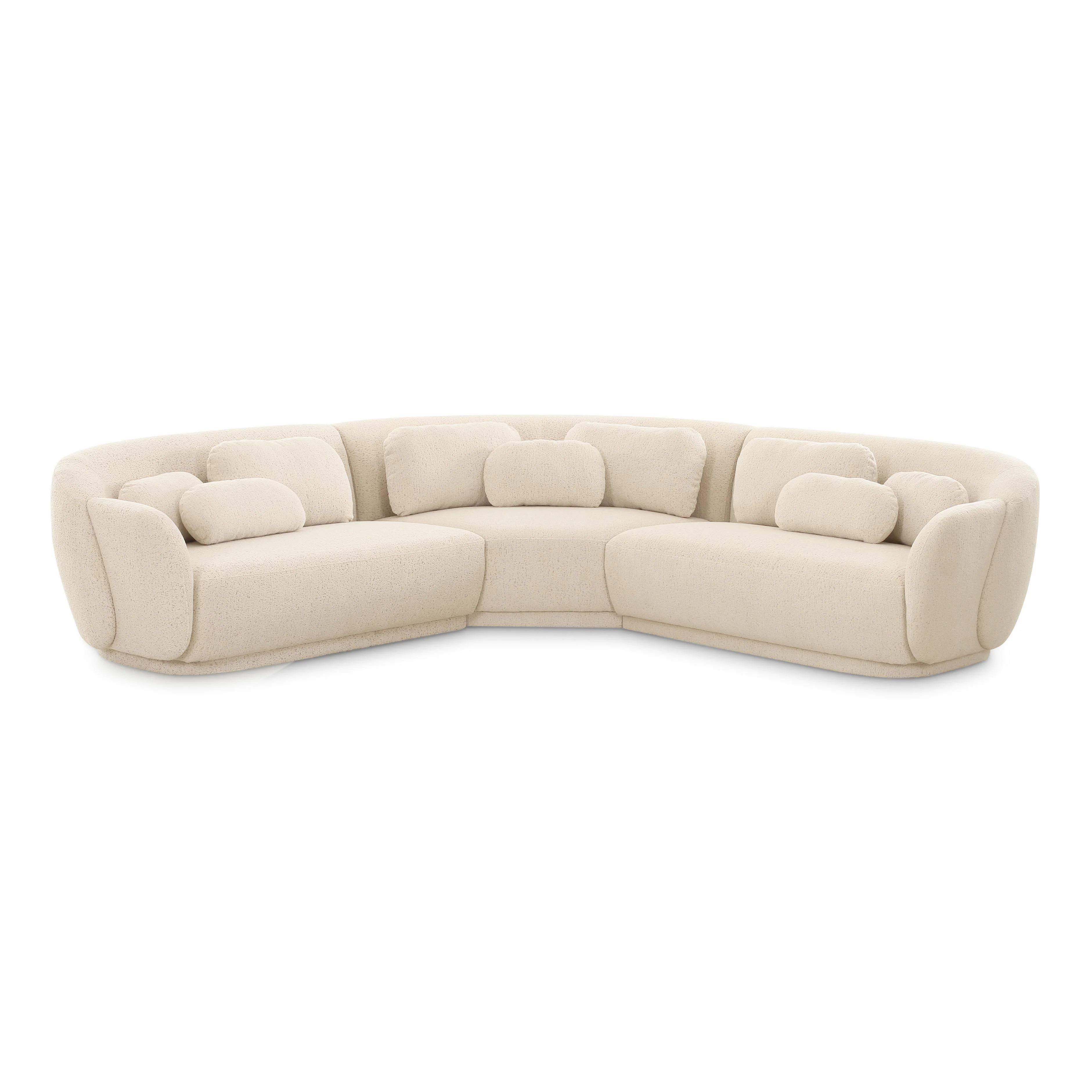 Misty 3-Piece Cream Performance Boucle Modular L-Sectional | TOV Furniture