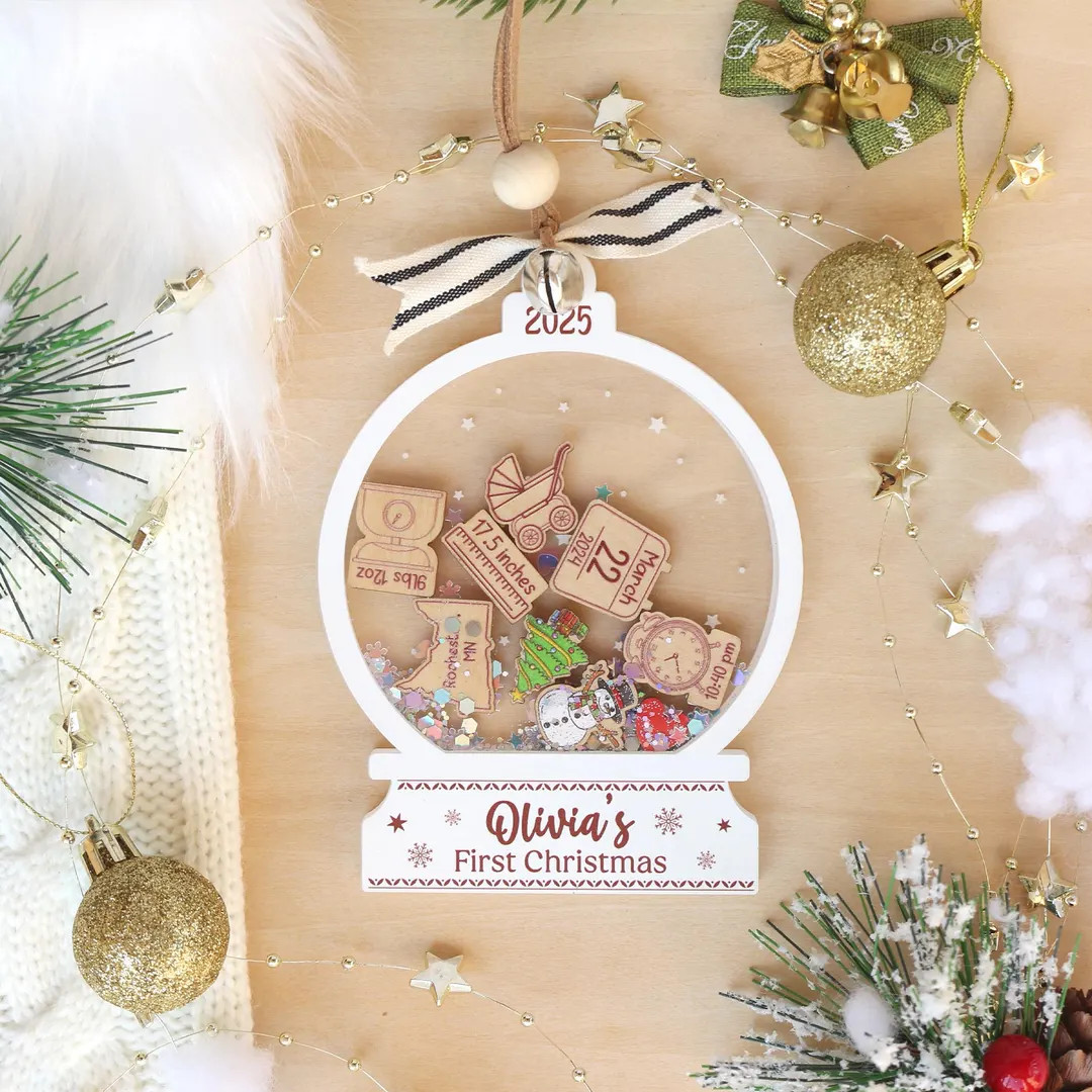 Personalized Baby's First Christmas Ornament 2025: 4D Shake Acrylic Keepsake - Etsy | Etsy (US)