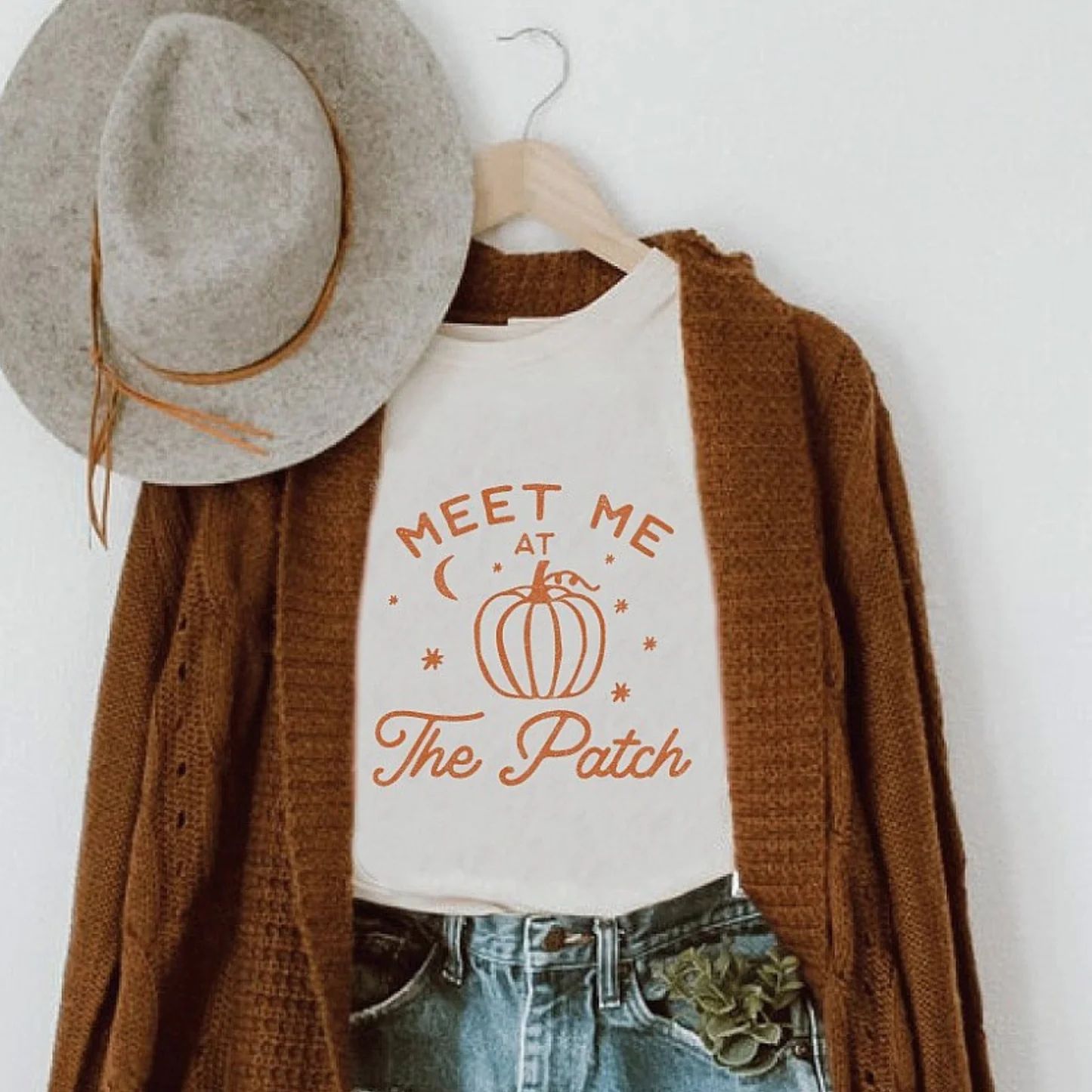 Meet Me At The Patch Graphic Tee, Vintage White | SpearmintLOVE