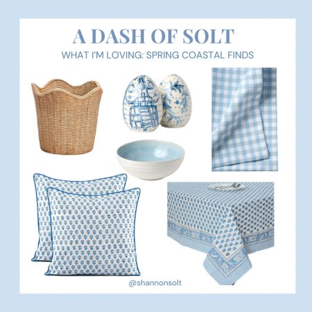 Some cute spring/blue and white home decor finds! 

Coastal home, coastal style, coastal living, blue and white, blue and white style, gingham, pillows, tablecloth, rattan 

#LTKSeasonal #LTKhome