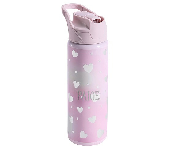 Dreamy Foil Hearts Mackenzie Water Bottle | Pottery Barn Kids