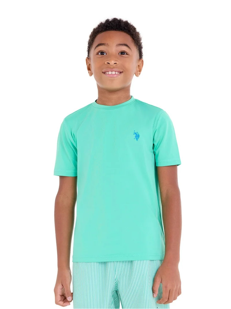 U.S Polo Assn. Boys Short Sleeve Rashguard, Sizes 4-18 | Walmart (US)