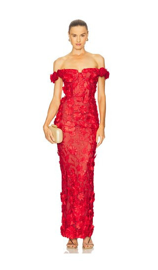 Bronx and Banco Jasmine Maxi Dress in Red. - size XL | Revolve Clothing (Global)