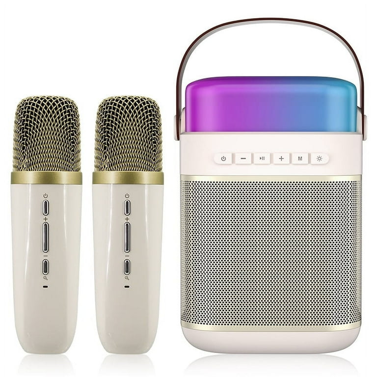 Portable Mini Bluetooth Karaoke Machine with 2 Wireless Mics for Teens - Ideal for Home Party | Walmart (US)