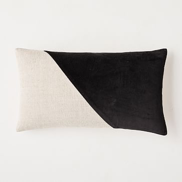 Cotton Linen & Velvet Corners Pillow Cover | West Elm | West Elm (US)