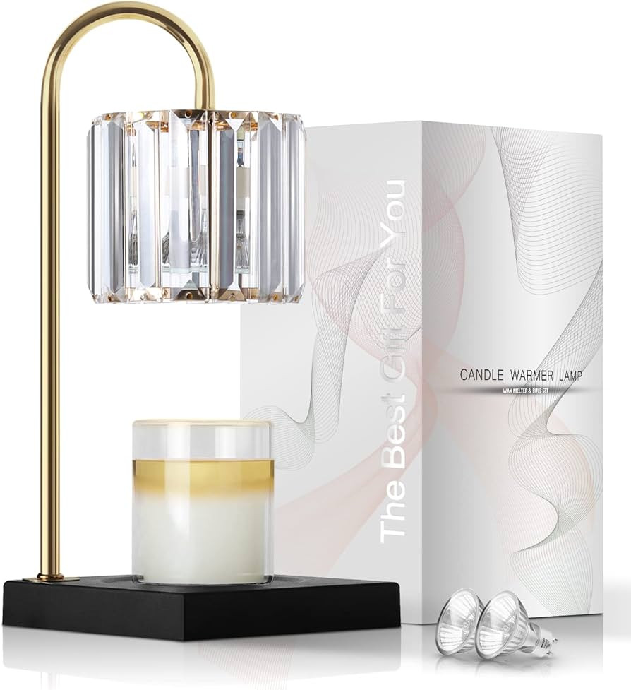 Candle Warmer Lamp, Wax Warmer Lamp with 2 Bulbs & Timer & Dimmer 7-Levels, Compatible Most Jar C... | Amazon (US)