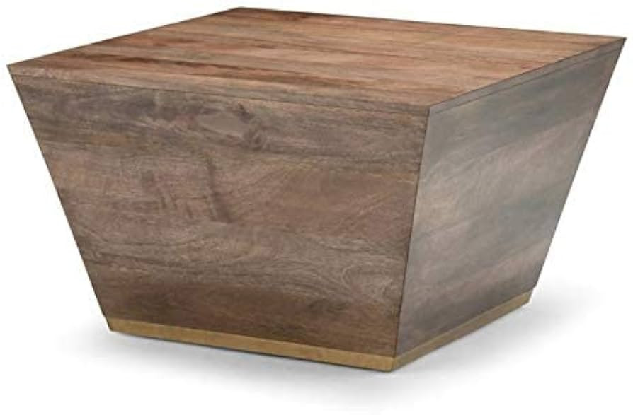 SIMPLIHOME Abba SOLID MANGO WOOD 28 inch Wide Square Modern Coffee Table in Dark Brown, Fully Ass... | Amazon (US)