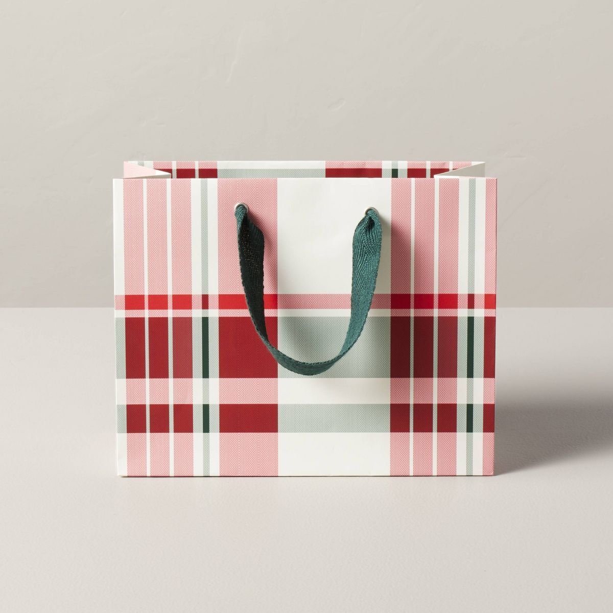 Festive Plaid Christmas Gift Bag Red/Green/Cream - Hearth & Hand™ with Magnolia | Target