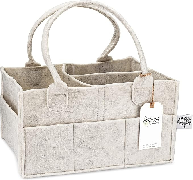 Parker Baby Diaper Caddy - Nursery Storage Bin and Car Organizer for Diapers and Baby Wipes - Whi... | Amazon (US)