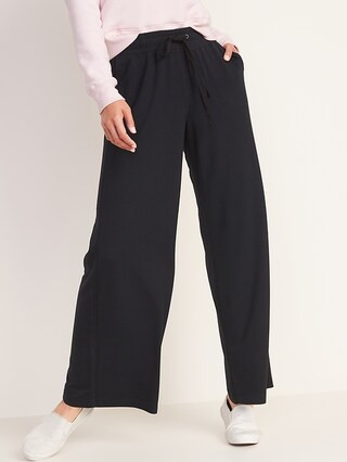 High-Waisted French Terry Wide Leg Pants For Women | Old Navy (CA)