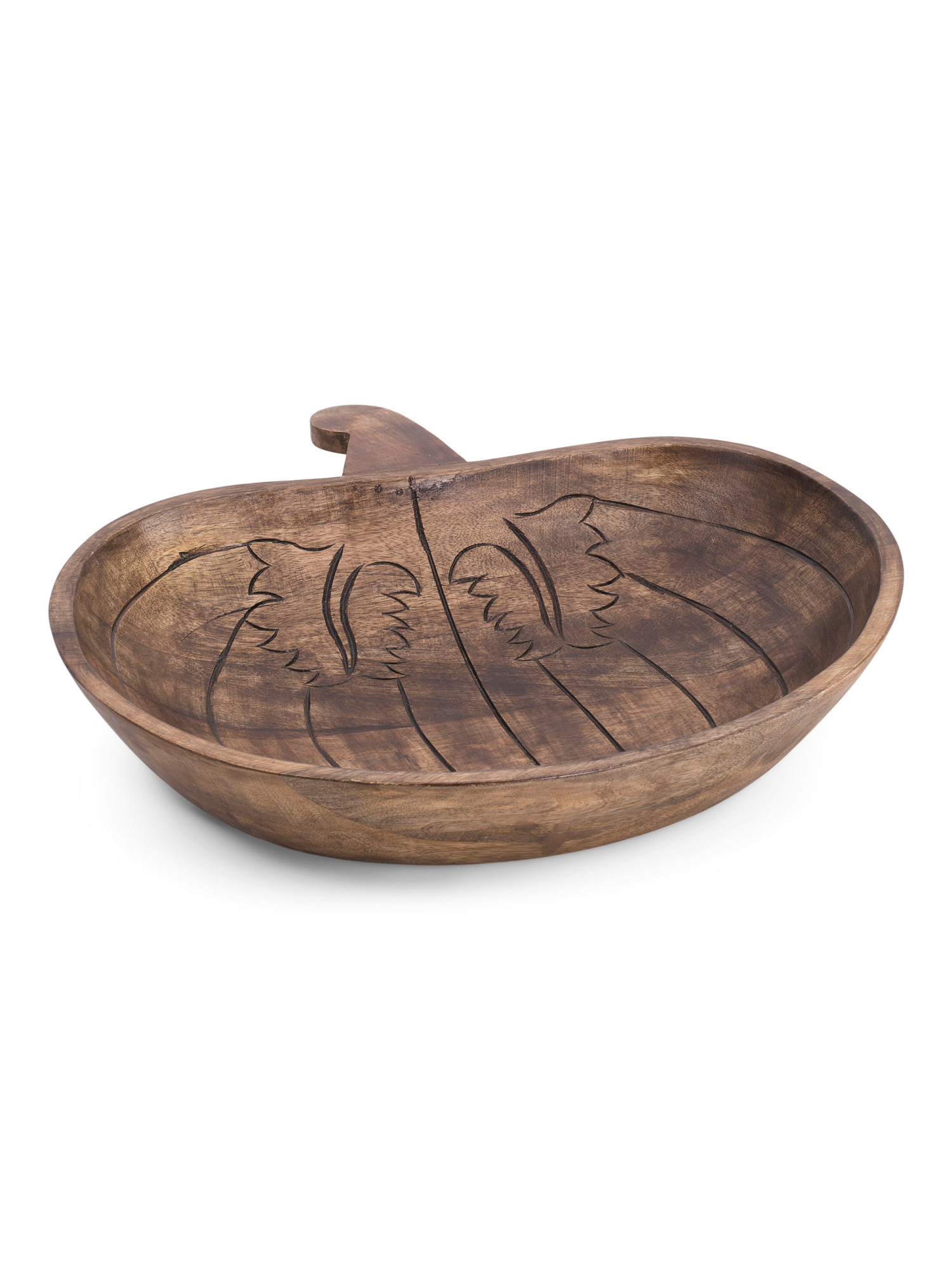 15in Wood Pumpkin Bowl | TJ Maxx