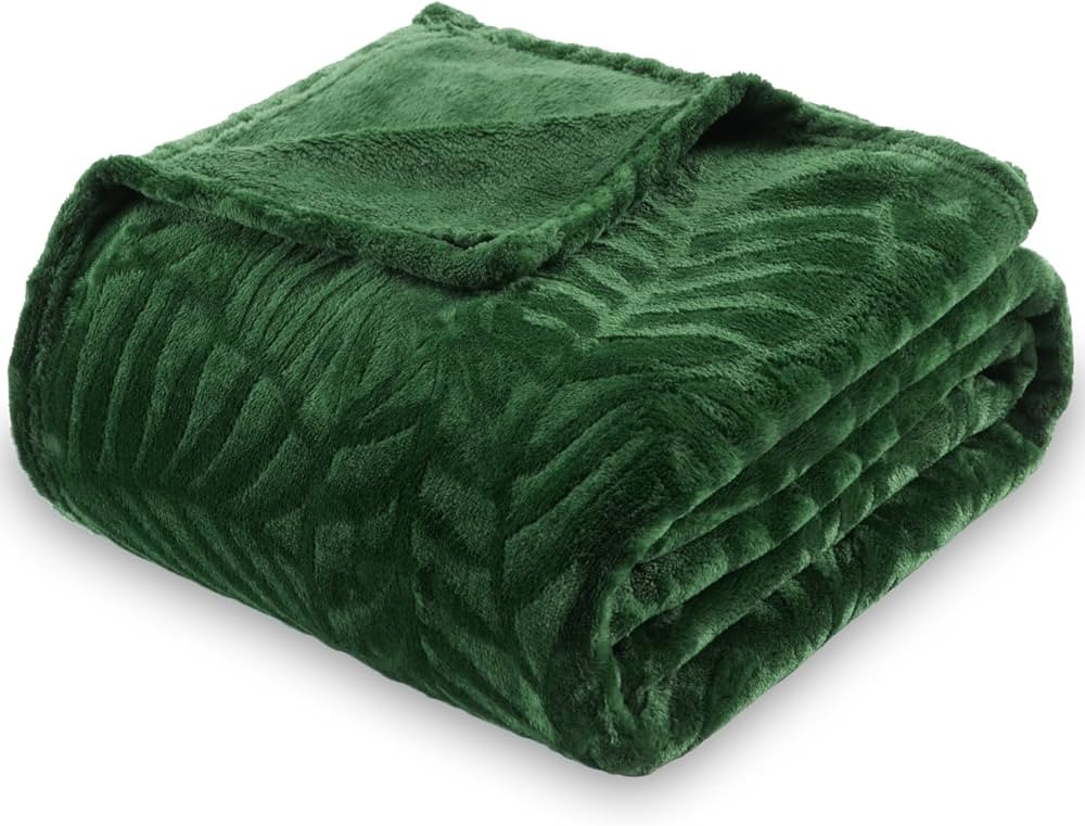 SOCHOW Super Soft Flannel Fleece Throw Blanket, Lightweight Cozy Warm Leaves Textured Plush Blank... | Amazon (US)
