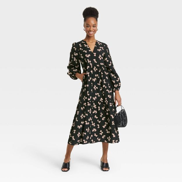 Women's Long Sleeve Tiered Dress - A New Day™ | Target