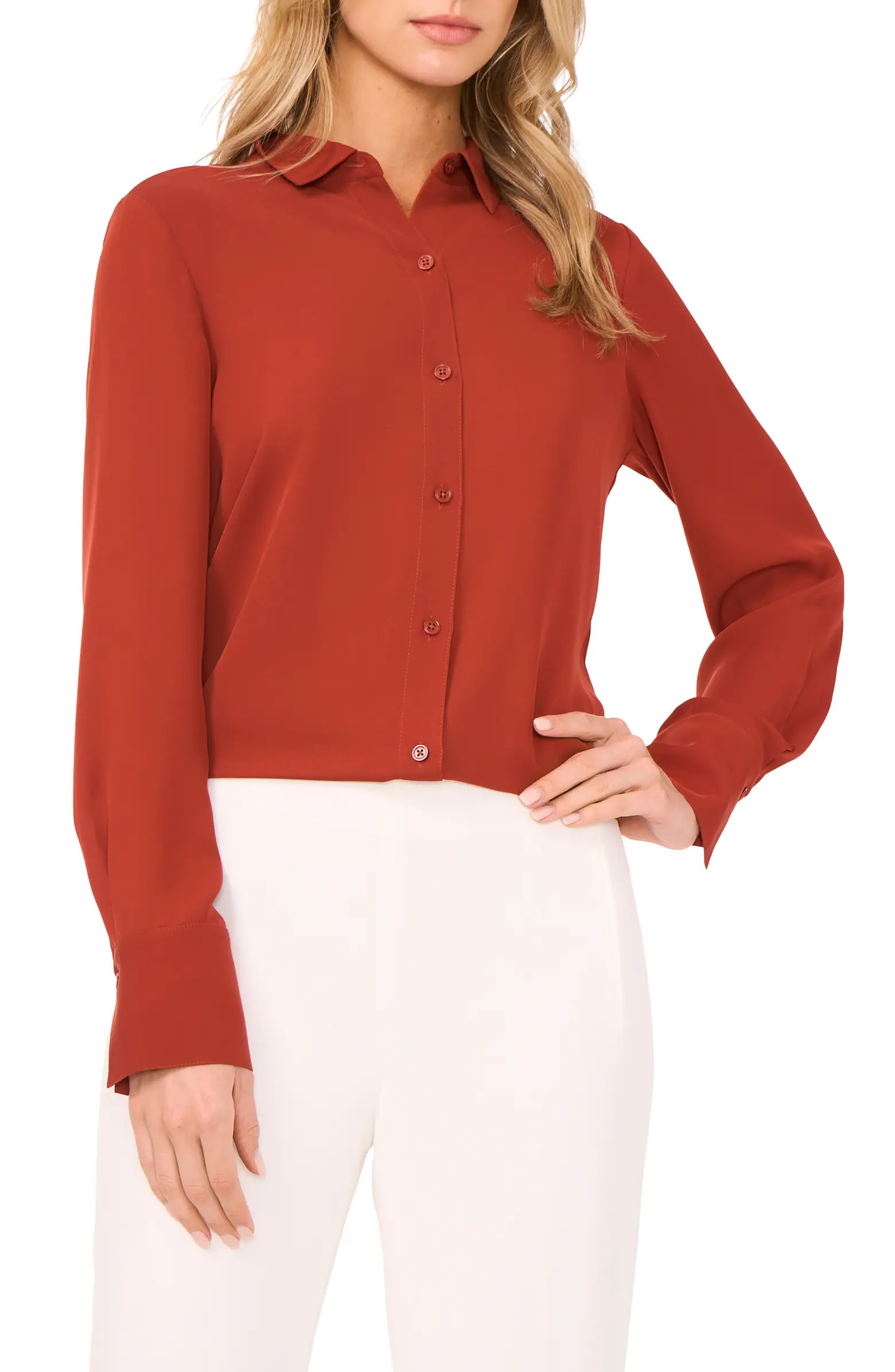 Halogen® Clean Front Button-Up Shirt | Nordstrom | Nordstrom