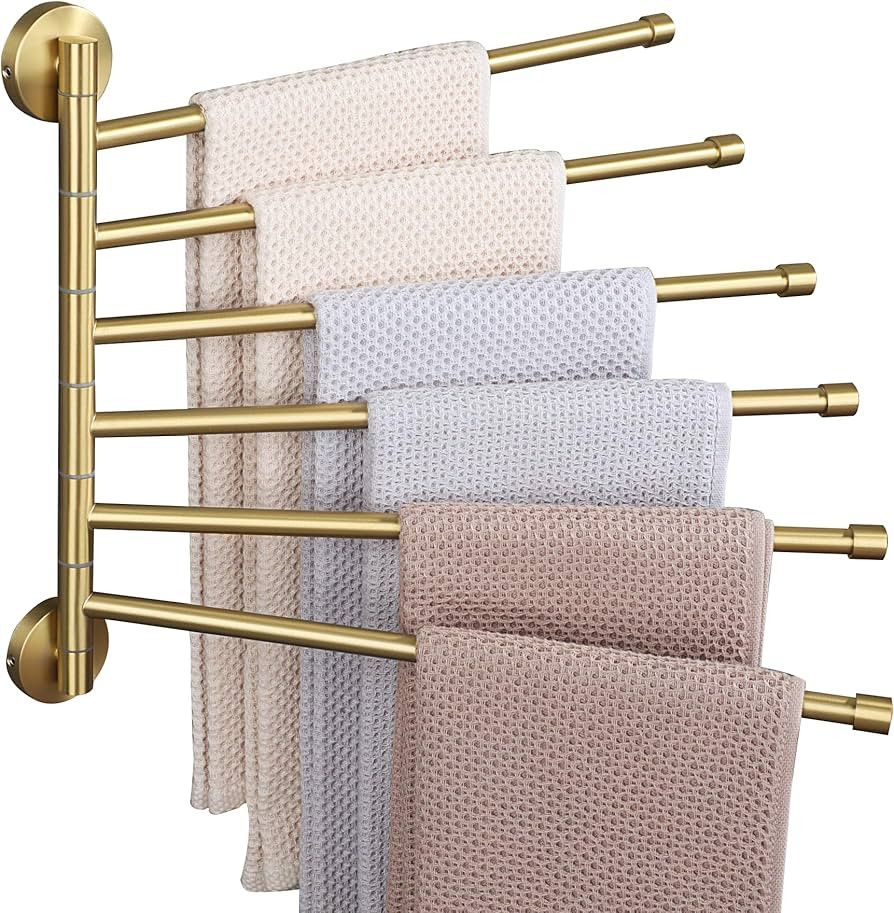 Alise Swing Out Towel Rack,Folding Hand Towel Bar 6 Bars Arm Towel Holder Towel Hanger for Bathro... | Amazon (US)