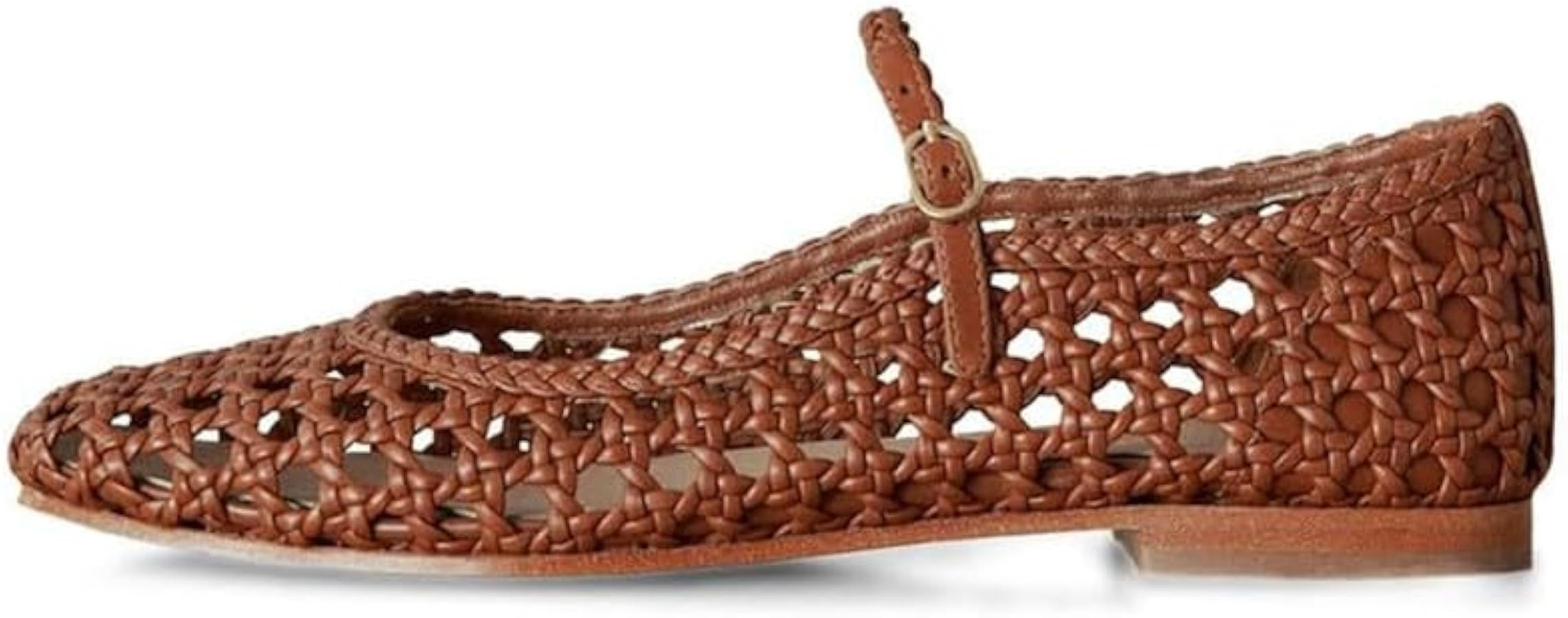 Woven Mesh Ballet Flats for Women Comfortable Mary Jane Flats Metal Buckle Ballerina Flats Shoes ... | Amazon (US)