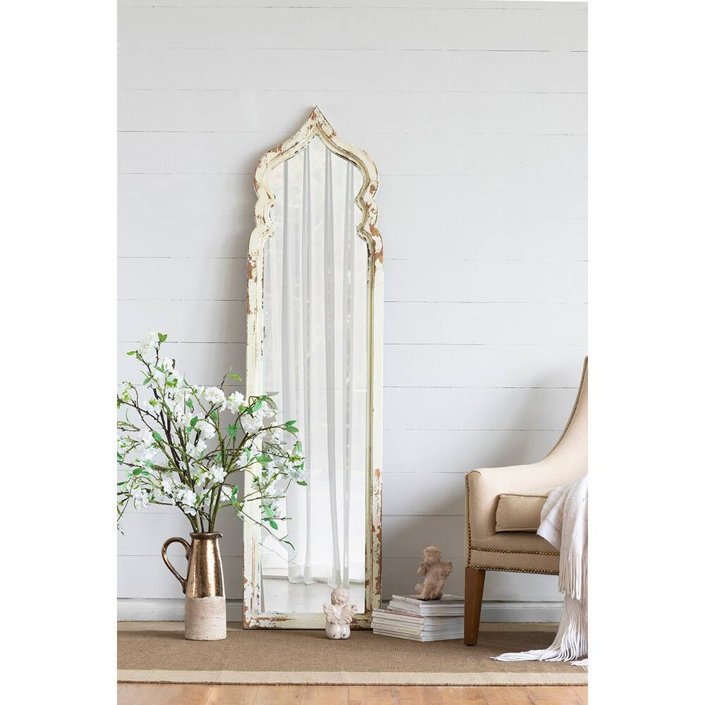 TinyHomie - 19x73 Inch Oversized Full Length Floor Mirror Vintage White Shabby Chic Wooden Frame for Leaning Bedroom Living Room | Best Buy U.S.