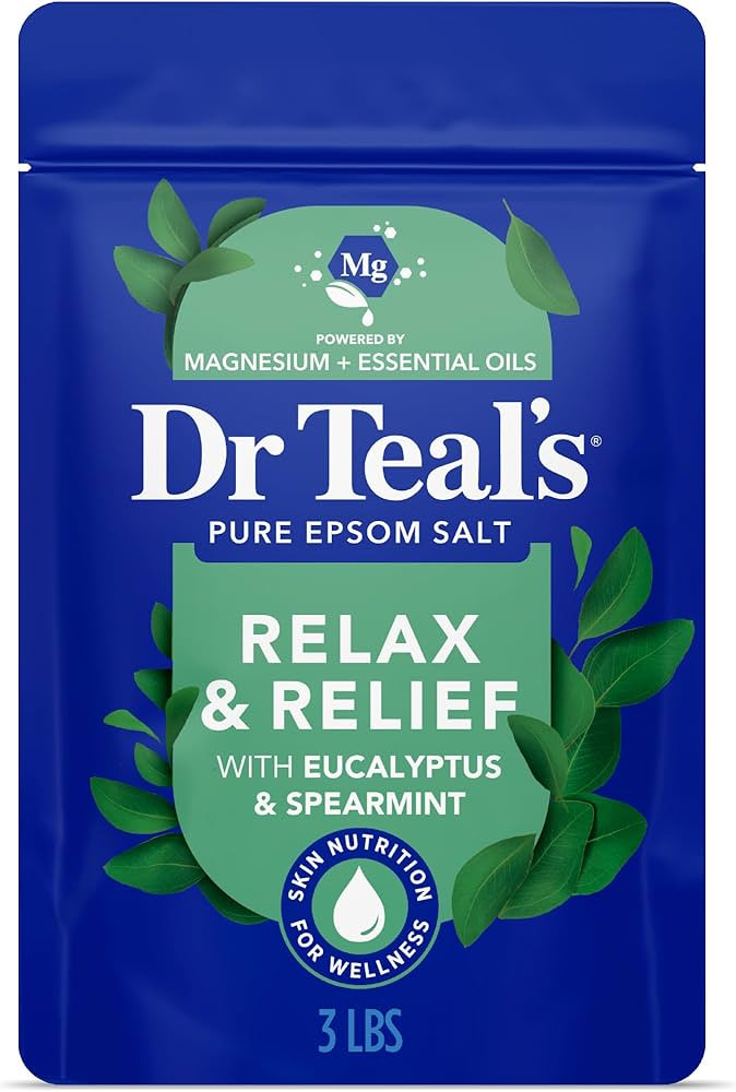 Dr Teal's Epsom Salt Magnesium Soak, Relax & Relief with Eucalyptus & Spearmint Essential Oils, 3... | Amazon (US)