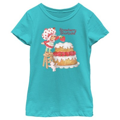 Girl's Strawberry Shortcake Sweet Cake  T-Shirt - Tahiti Blue - Medium | Target