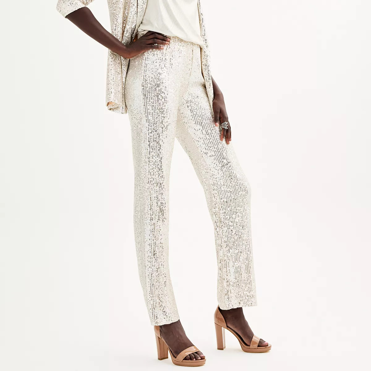 Women's Nine West Pull On Sequin Pants | Kohl's