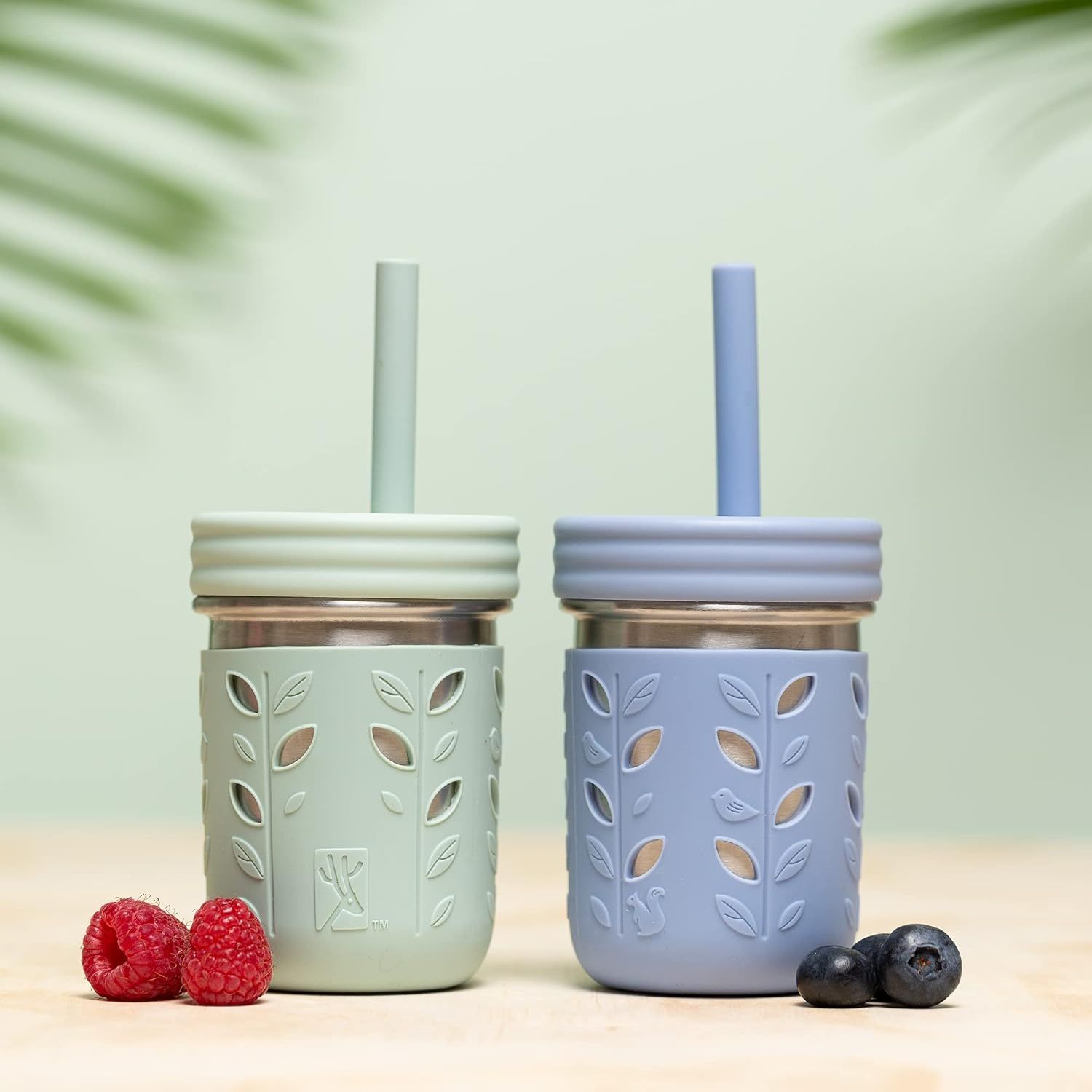 Elk and Friends Stainless Steel Cups | 10oz Mason Jar Cups with Silicone Sleeves & Straws | Spill... | Amazon (US)