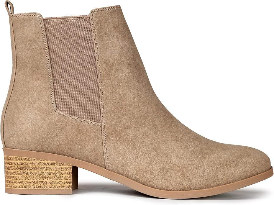 Qupid Repeat Booties | Chelsea Ankle Boots for Women with Low Heel | Amazon (US)