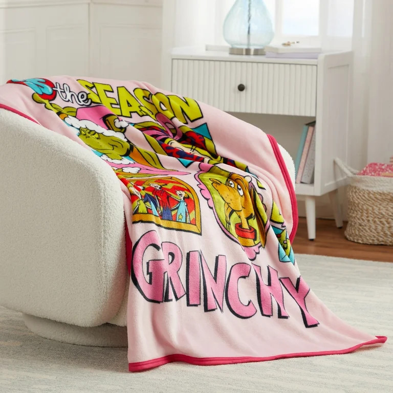Grinch Kids Pink Silky Soft Throw Blanket, 40x50 | Walmart (US)