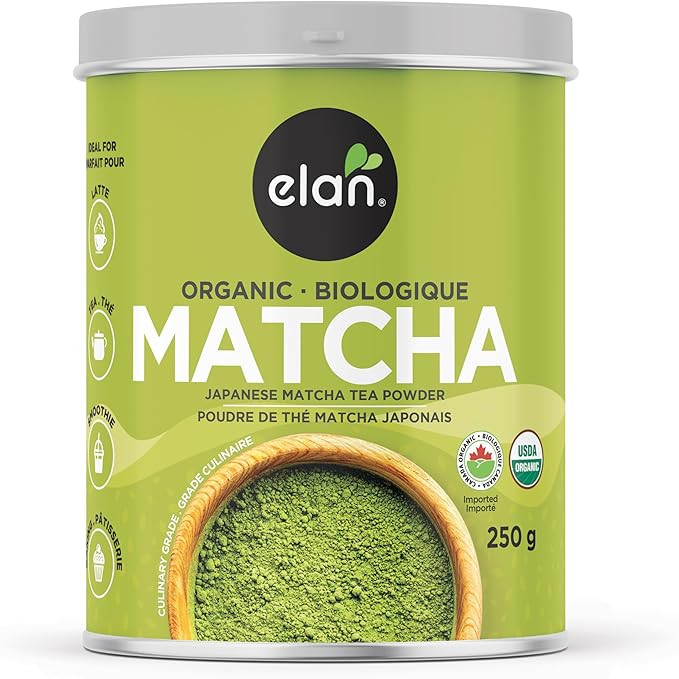 ELAN Organic Japanese Matcha Green Tea Powder, Non-GMO, Vegan, Gluten-Free, Kosher 250g | Amazon (CA)