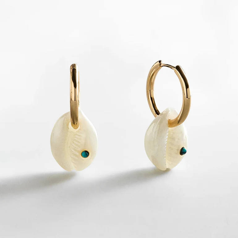 Solana Conch Shell Earrings - Gold/Pearl | BaubleBar