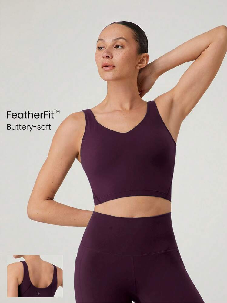 GLOWMODE FeatherFit™ U Back Cropped Active Tank Top Low Impact Yoga Pilates Daily Spring Summer | SHEIN