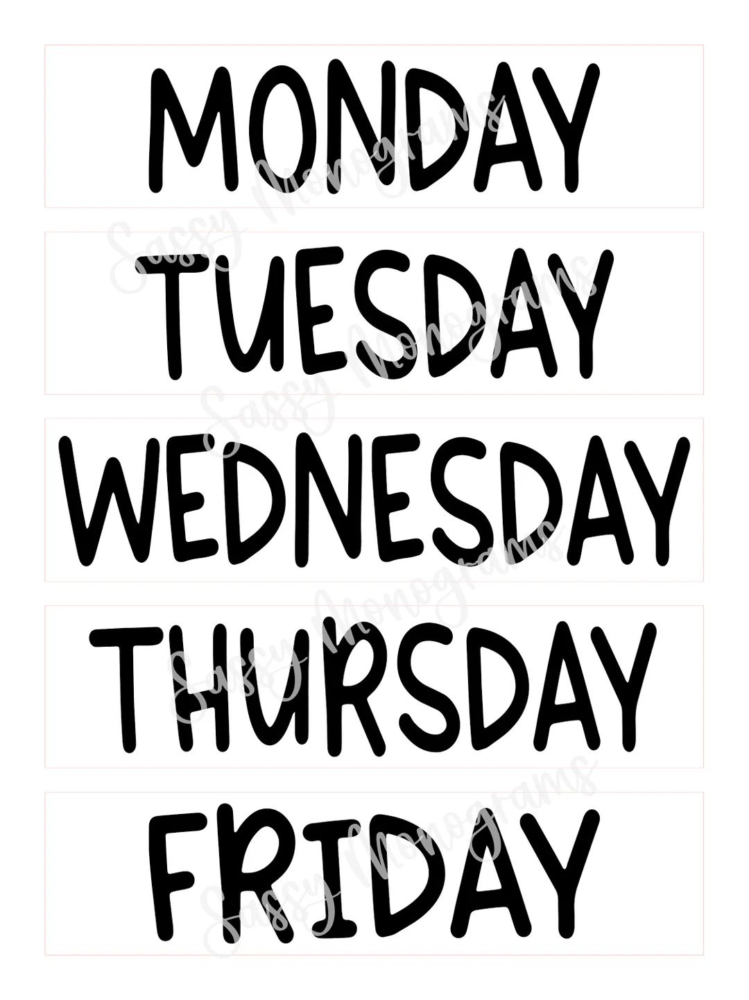 Days of the Week Decal Set | Week Days | Storage Bin Labels | School Week | Organization | Clothe... | Etsy (US)