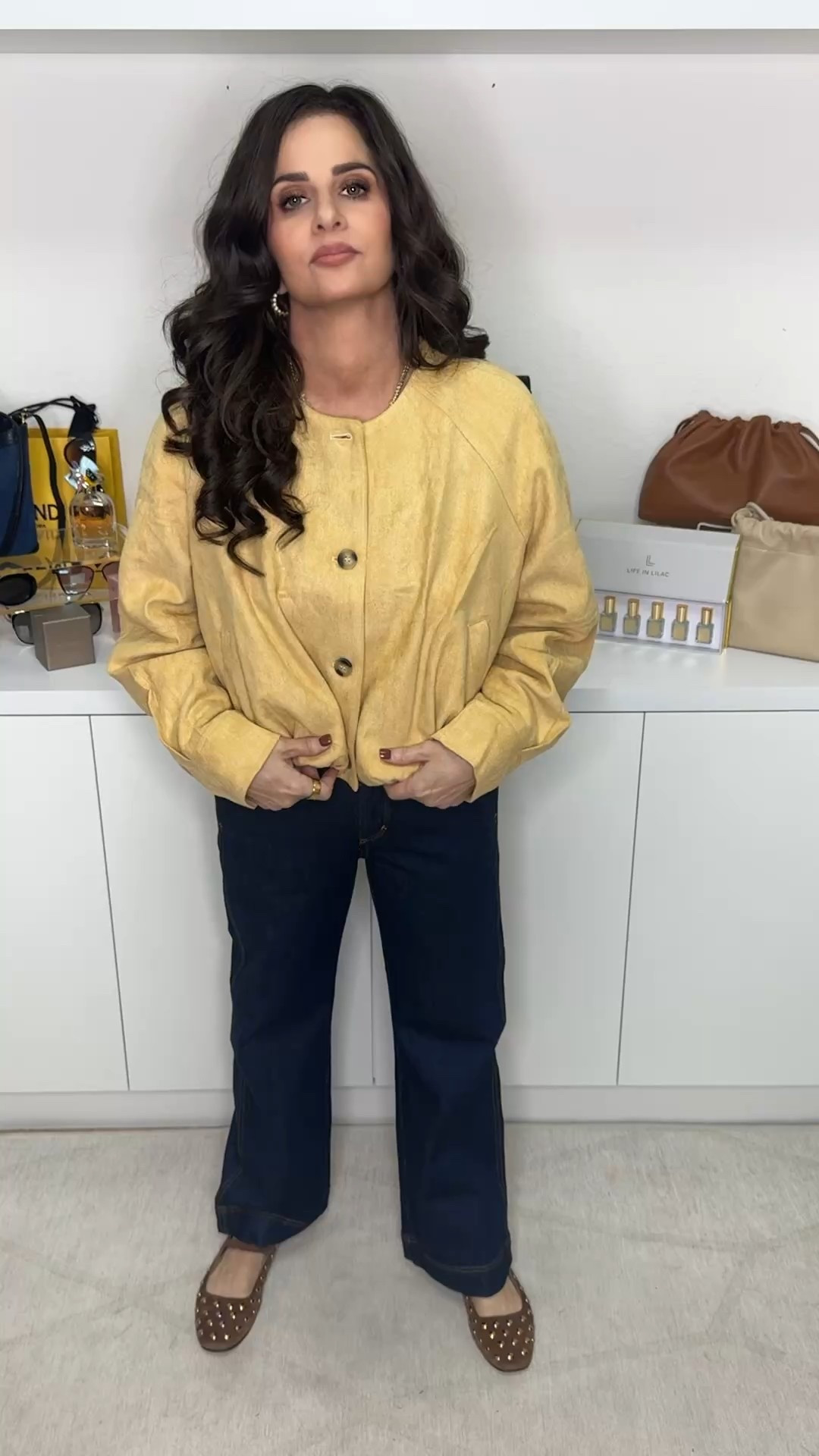 A comfy faux suede bubble cropped jacket perfect for Fall . Wearing a sm . Flats TTS , jeans 25 
#fauxsuedejacket #bomberjacket #bubblejacket 

#LTKStyleTip #LTKOver40 #LTKSaleAlert