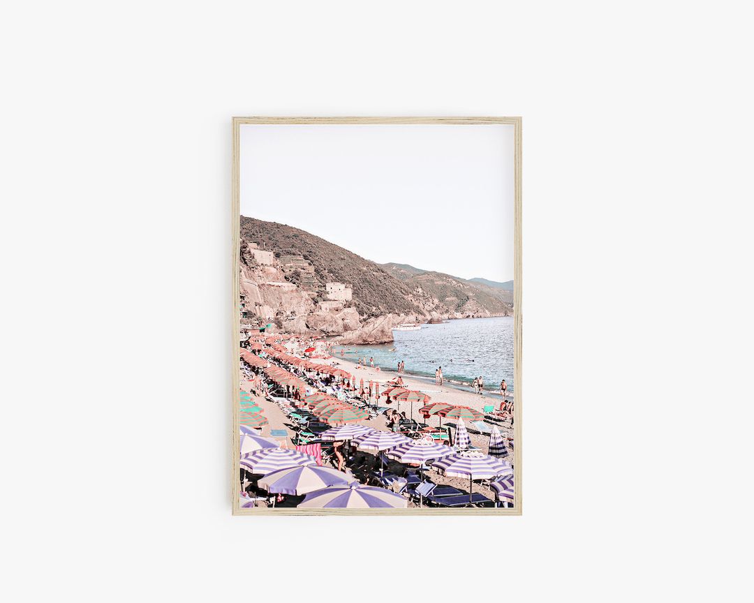 Italy Beach Print, Italian Riviera Wall Art Print, Digital Print, Monterosso Cinque Terre Italy T... | Etsy (CAD)