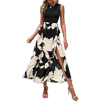 BTFBM Summer Dresses for Women 2026 Casual Spring Floral Sleeveless Ruffle Boho Cocktail Wedding ... | Amazon (US)
