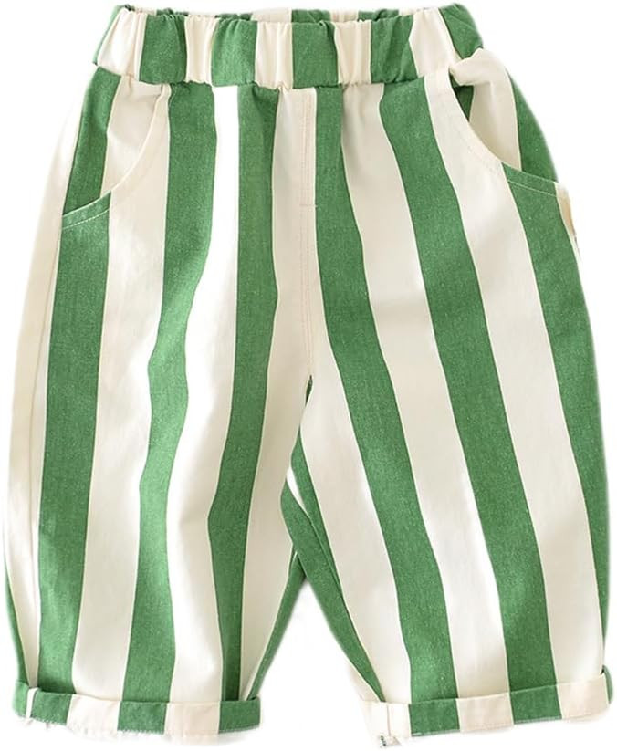 Spring Autumn 6Months-3Years Toddler Thin Cotton Stripe Elastics Pants for Baby Boys and Girls | Amazon (US)