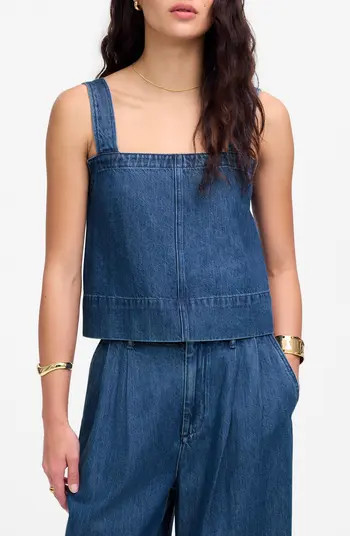 Square Neck Denim Crop Tank | Nordstrom