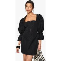 Womens Hook & Eye Corset Dress - Black - 12 | boohoo (US & Canada)
