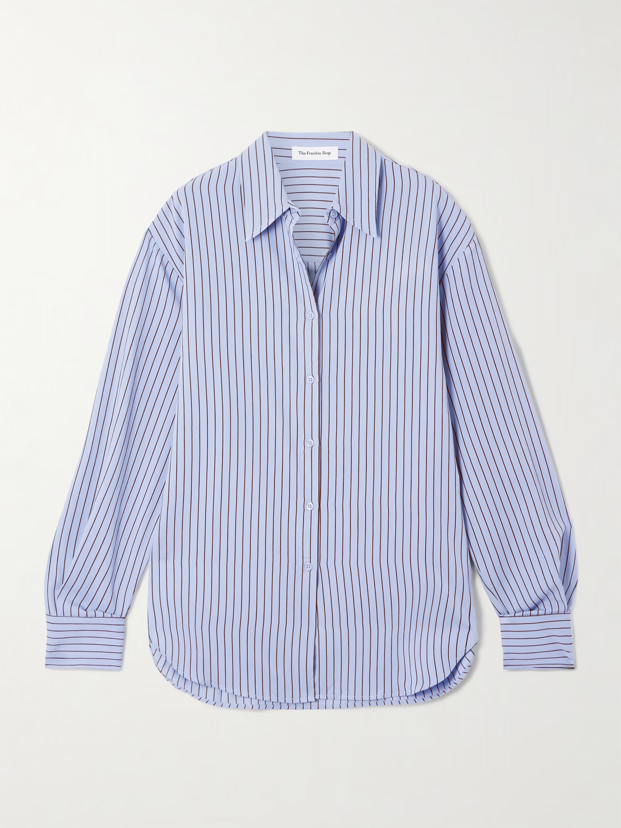The Frankie Shop - Peri Striped Lyocell-blend Twill Shirt - Blue | NET-A-PORTER (US)