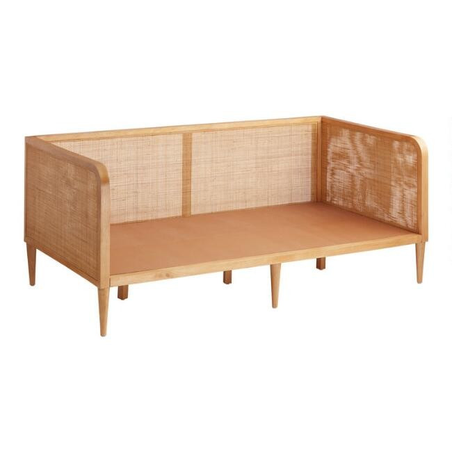 Kira Rattan Cane and Wood Daybed Frame | World Market