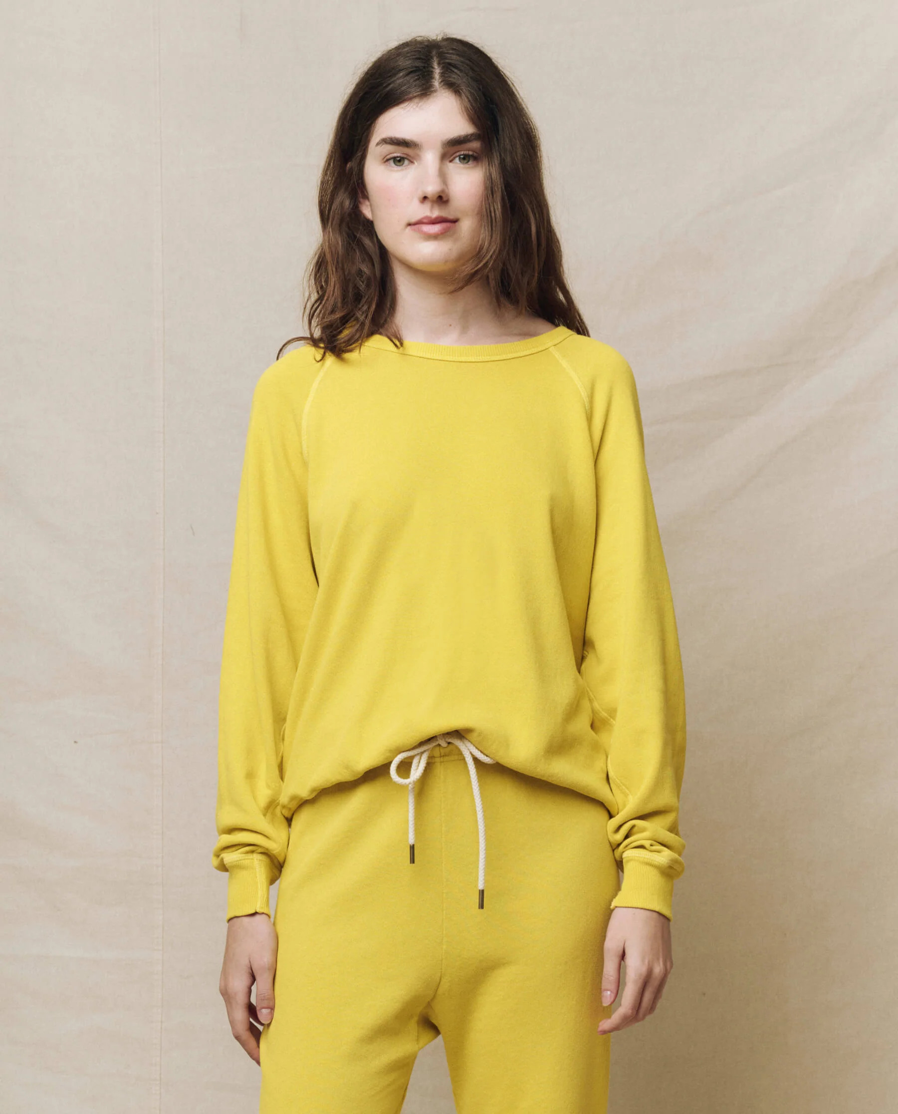 The College Sweatshirt. Solid -- Daffodil | THE GREAT.