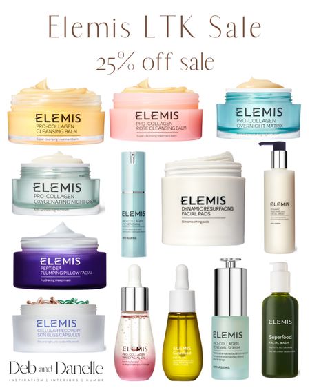 Elemis LTK Sale!!  I swear by these products.  They truly are the best and have done wonders for my skin!! 

Elemis sale, skincare, high quality skincare, skincare for wrinkles, serums for mature skin, night cream, moisturizer, best skincare, top rated skincare, LTK SALE, Deb and Danelle 

#LTKbeauty #LTKSale #LTKsalealert