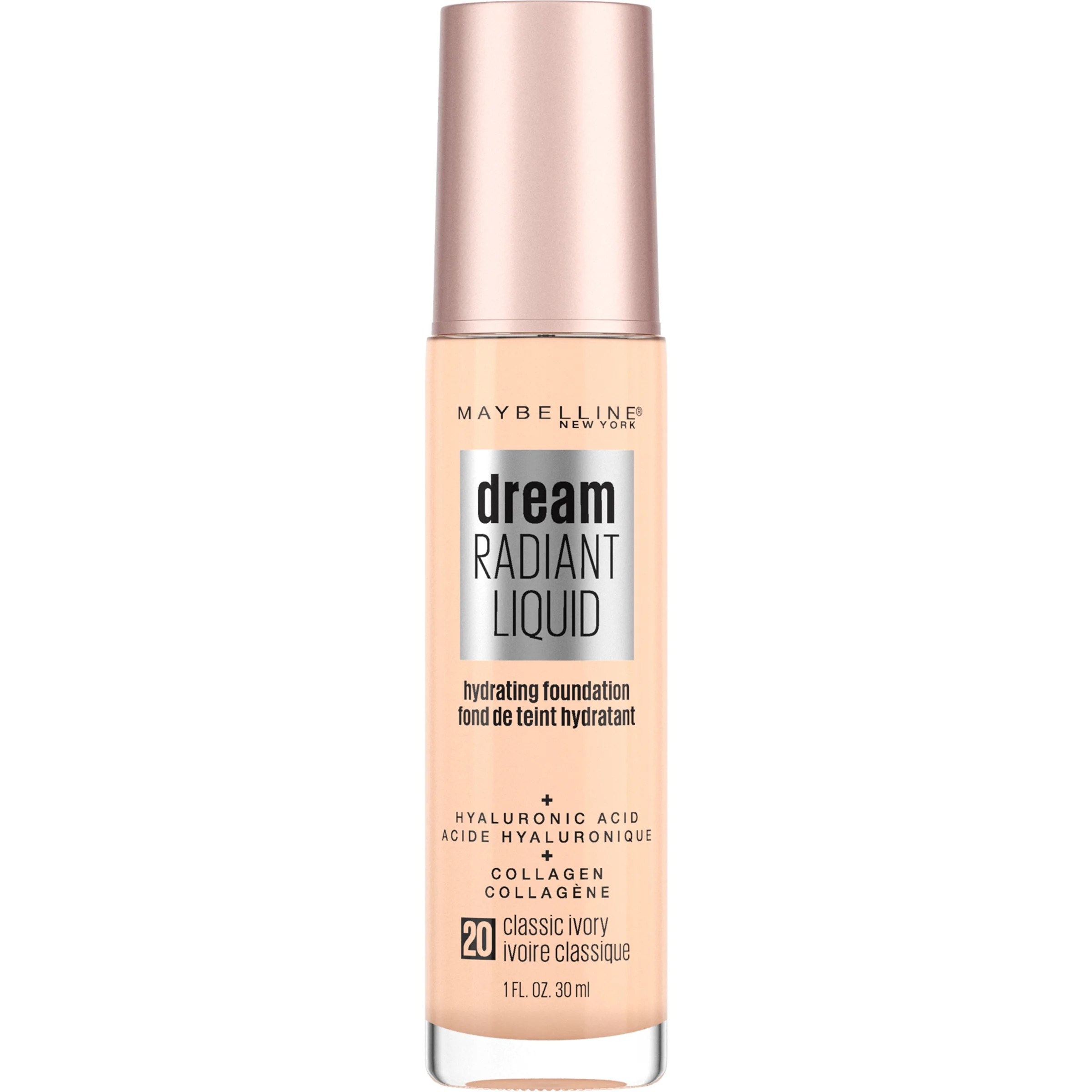 Maybelline Dream Radiant Liquid Foundation Makeup, 20 Classic Ivory, 1 fl oz | Walmart (US)