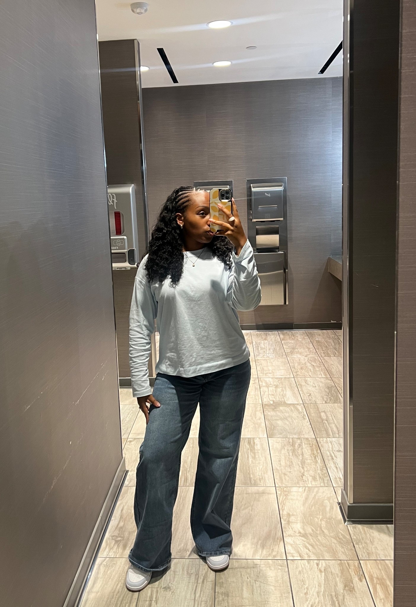 Workwear Wednesday: Jeans & a Tee type of day ❄️🩵 
Jeans: Fashion Nova

Old navy vintage long sleeve tshirt, wide leg jeans, Nike dunk lows

#LTKWorkwear #LTKStyleTip